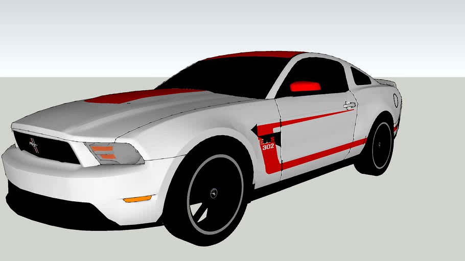 2012 Ford Mustang Boss 302 (Silver and Red)