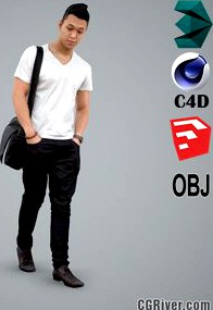 Asian Man / Casual - CMan0100-HD2-O01P01-S - Ready-Posed 3D Human Model / Male Character (Still)