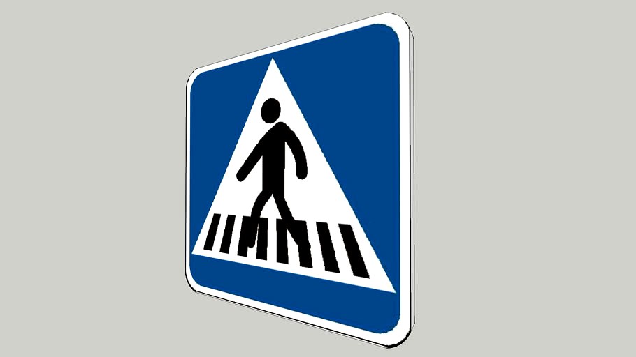 Señal Paso Peatones Española (S13) - Pedestrian Crossing Spanish Sign