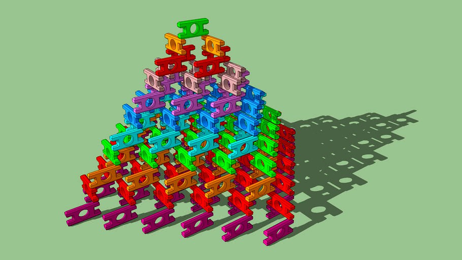 3d Domino Pyramid - 2 sketchup