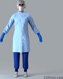 Male Surgeon /  Doctor / Physician - Rigged 3D Human Model (WMan0011M4)