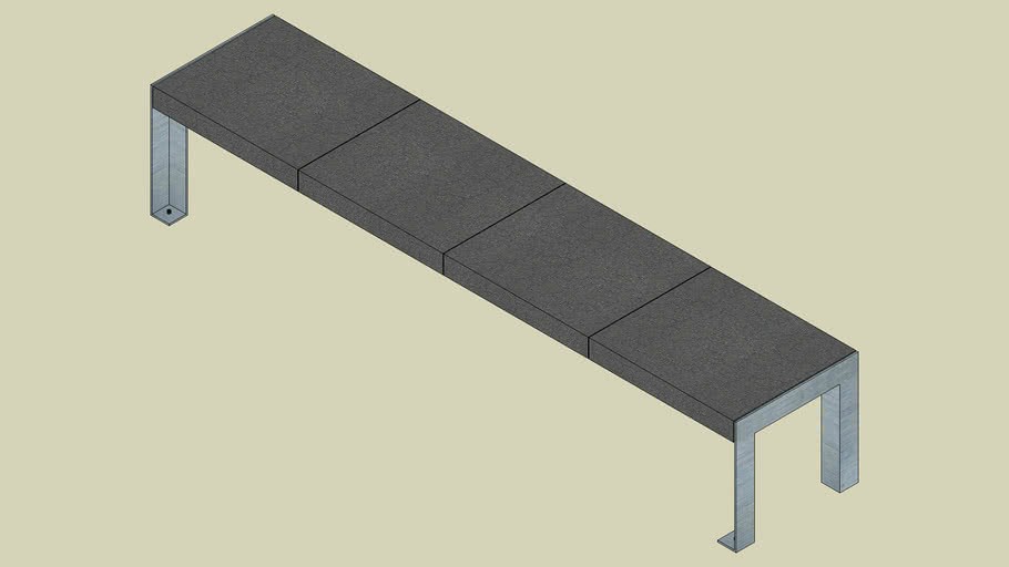 A12 40 4 10 bench without backrest for a table 220/46, 4 Basalt-slabs