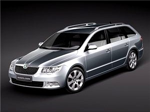 Skoda Superb Combi 2010 3D Model