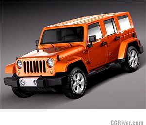 Jeep Wrangler Unlimited Sahara 2013 - 3D Model