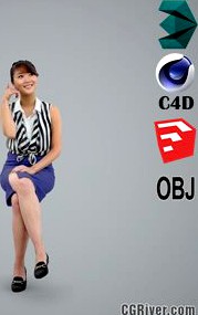 Asian Woman / Business Casual - BWom0100-HD2-O01P02-S - Ready-Posed 3D Human Model / Female Character (Still)