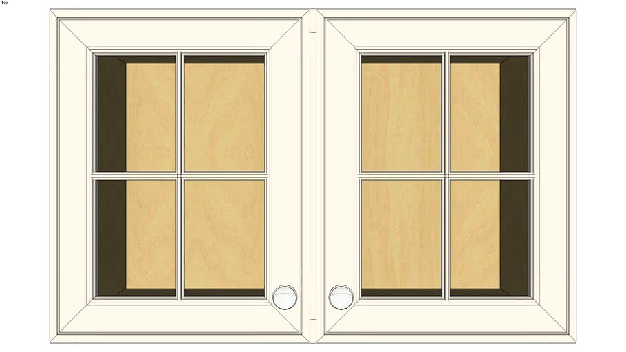 Wall Double Door 21Hx15D with Hewitt Bistro Glass Insert