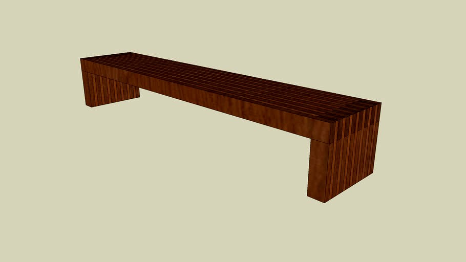 Forms+Surfaces Hudson Bench, 8 foot, freestanding 3d model