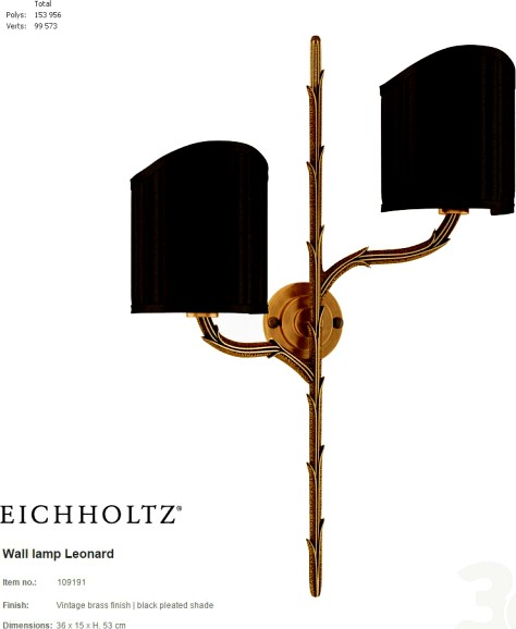 EICHHOLTZ Wall lamp Leonard 109191