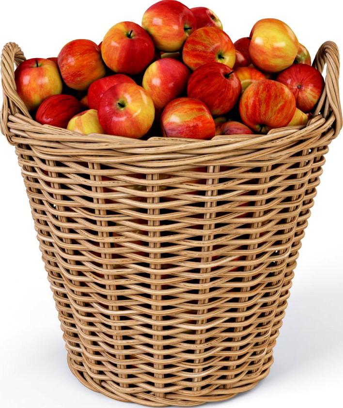 Wicker Basket Ikea Nipprig with Apples3d model