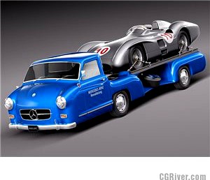 Mercedes  Renntransporter Combo 1954 - 3D Model