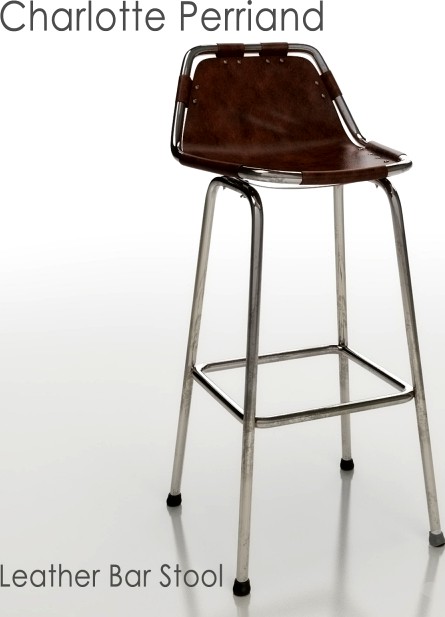 Charlotte Perriand Leather Bar Stool