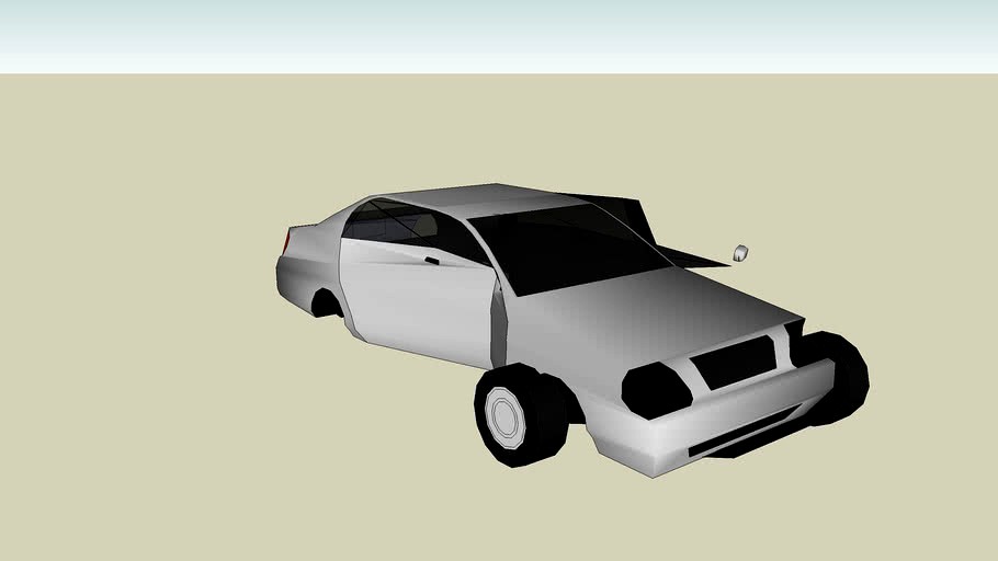 crashed sedan