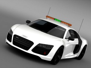 Audi R8 V10plus Safety Car 2013 - 3D Car for Maya