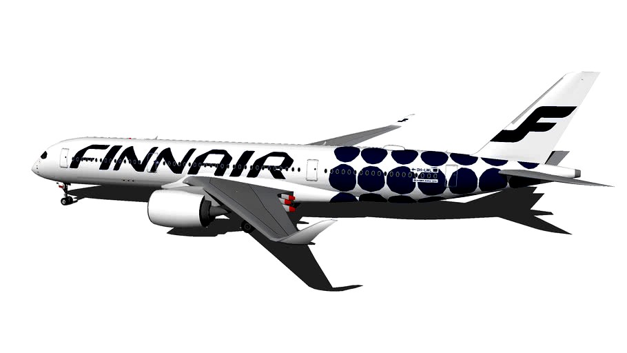 Finnair Airbus A350-941 OH-LWL 'Marimekko Kivet' Special Livery (2017) (Wi-Fi Dome)