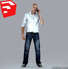 Young Male Character - CMan0010-HD2-O01P07S_SU - Ready-Posed 3D Human Model (Still)