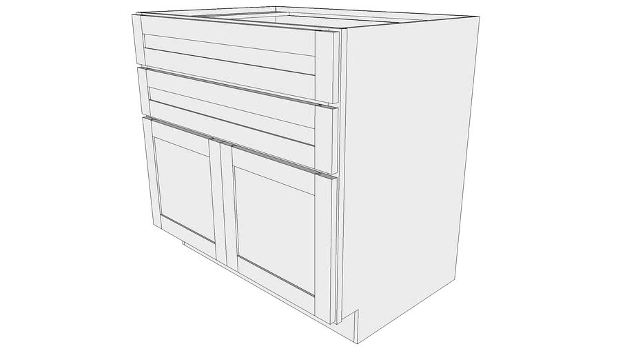 Bayside Base Cabinet B2D36B - Two Drawers, Butt Doors