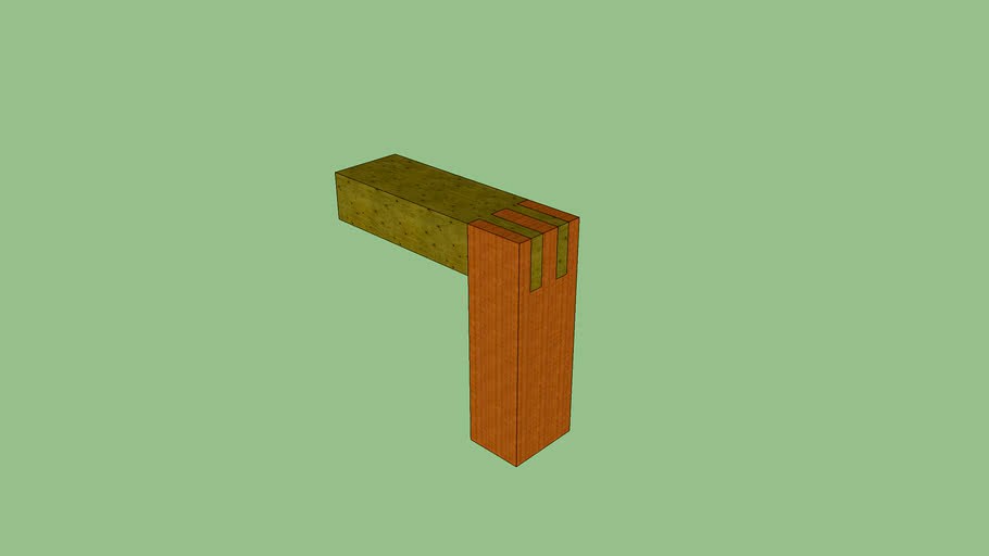 Corner Bridle Wood Joint 3d model