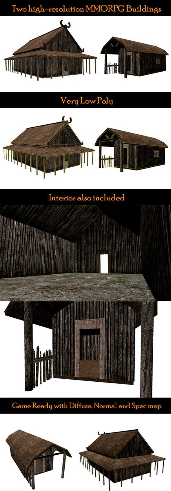 MMORPG Low Poly Buildings