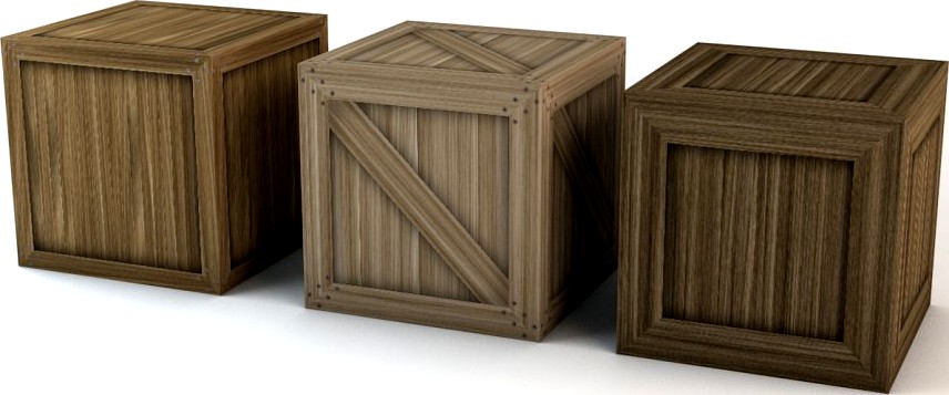3 Wooden Crates3d model