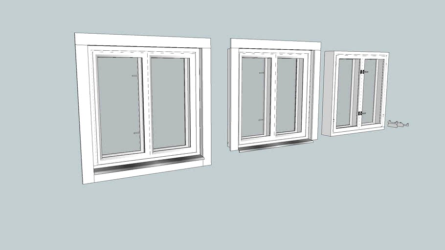Window 1124,5x1124,5x175mm (Frame included) with profile