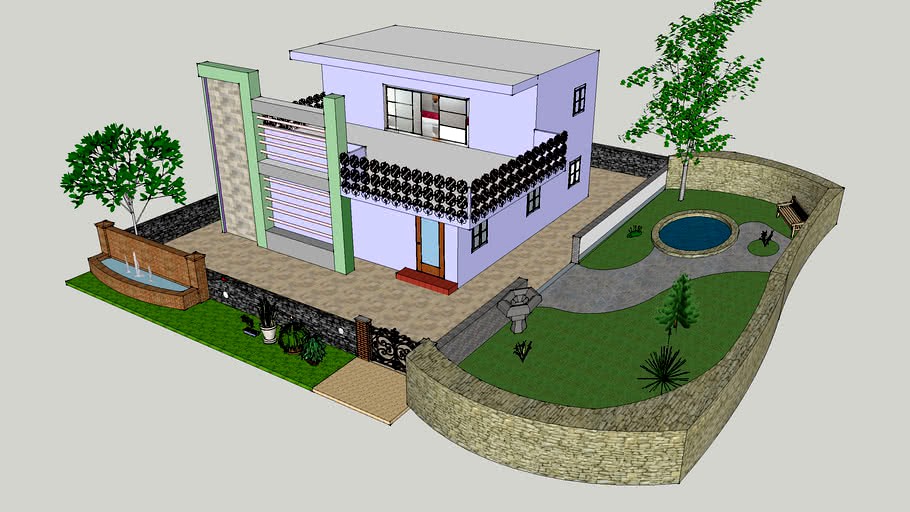 indian model & new design style home with garden