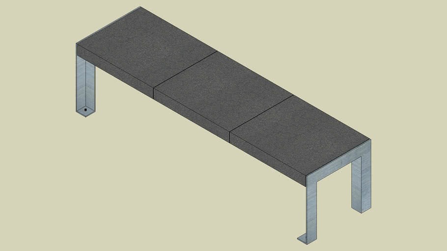 A12 30 3 10 bench without backrest for a table 165/46, 3 Basalt-slabs