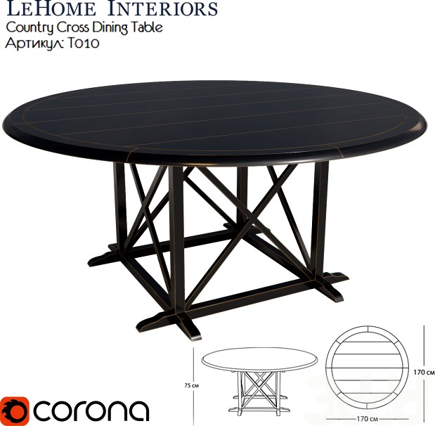 LeHome Country Cross Dining Table