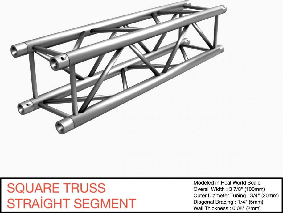 Square Truss Straight Segment 0213d model