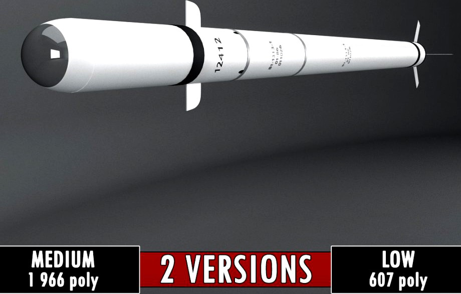 SA-7 Grail Rocket low poly3d model
