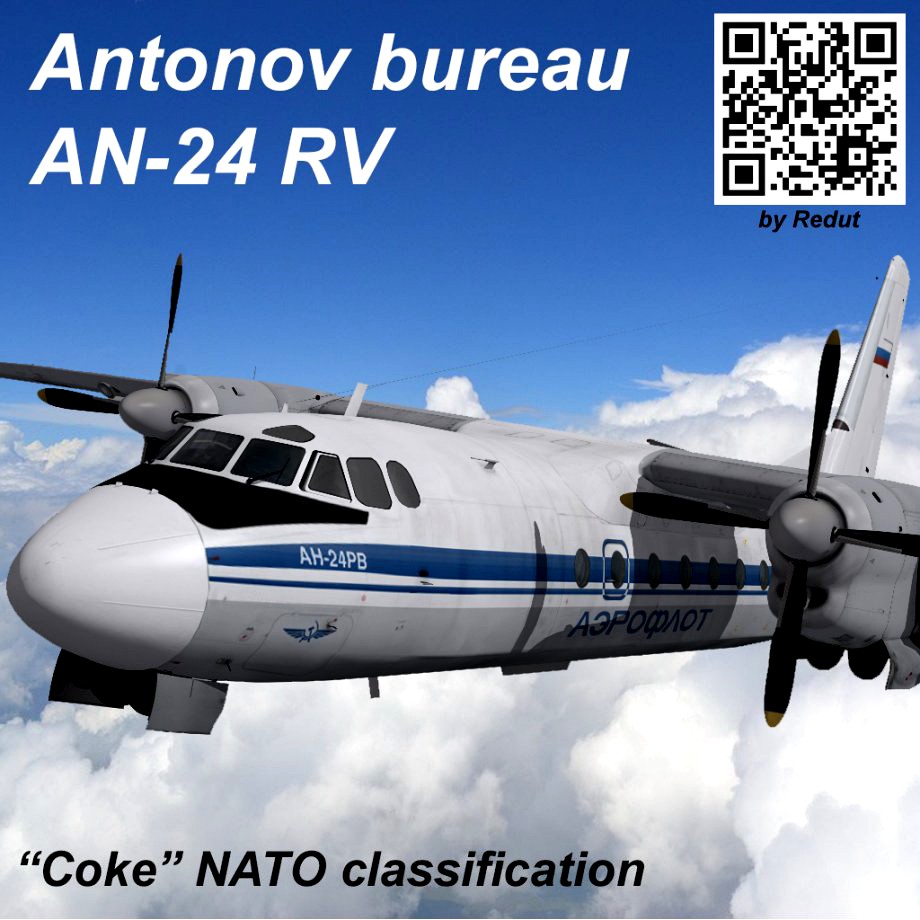 Antonov bureau AN-24 RV Aeroflot3d model