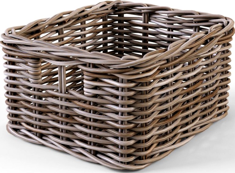 Wicker Basket Ikea Byholma 1 Gray3d model