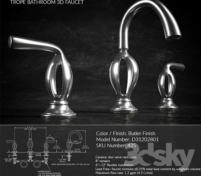 Mixer TROPE BATHROOM 3D FAUCET