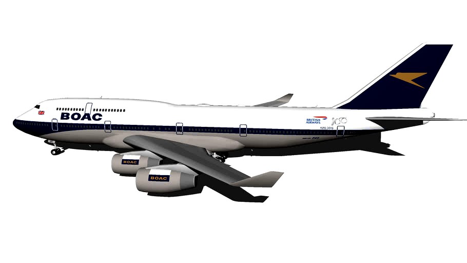 British Airways Boeing 747-400 G-BYGC 'BOAC Centenary Special Livery' (2019) (Wi-Fi Dome)