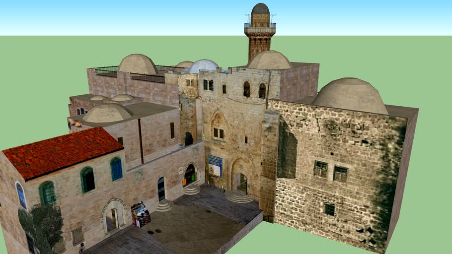 Modelo 3D do Cenáculo em Jerusalém - Com Interiores