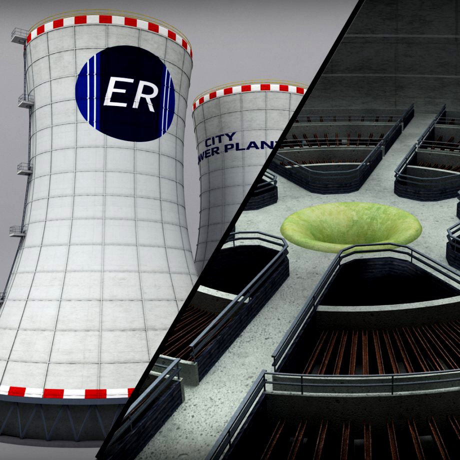 Cooling Tower Power Plant interior3d model