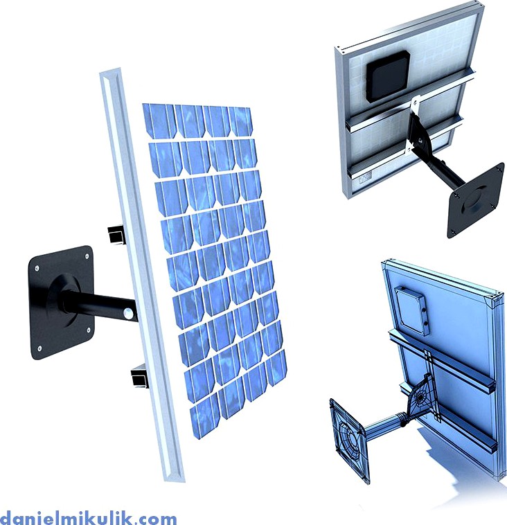 Wall Mount Solar Panel High Detailed3d model