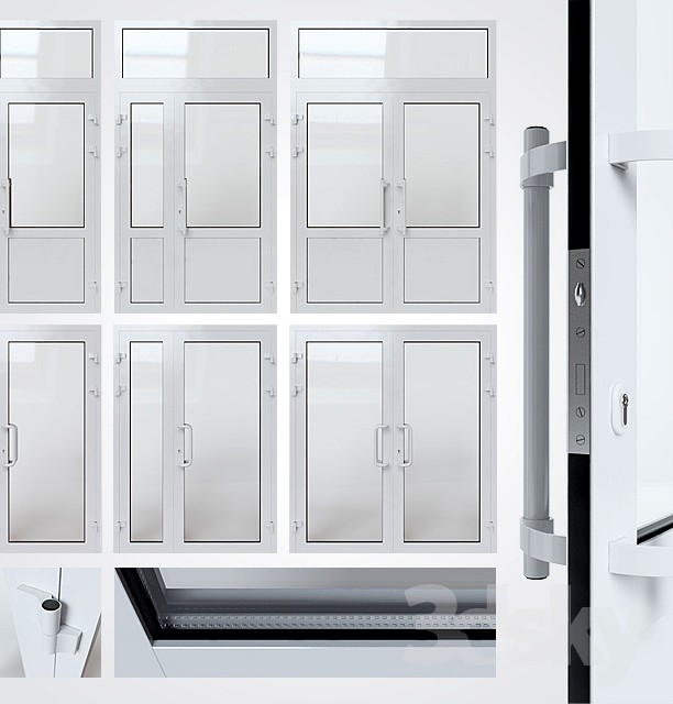 Entrance aluminum door