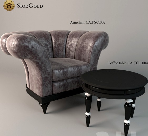 Coffee table with chair &amp;quot;Sige Gold&amp;quot;