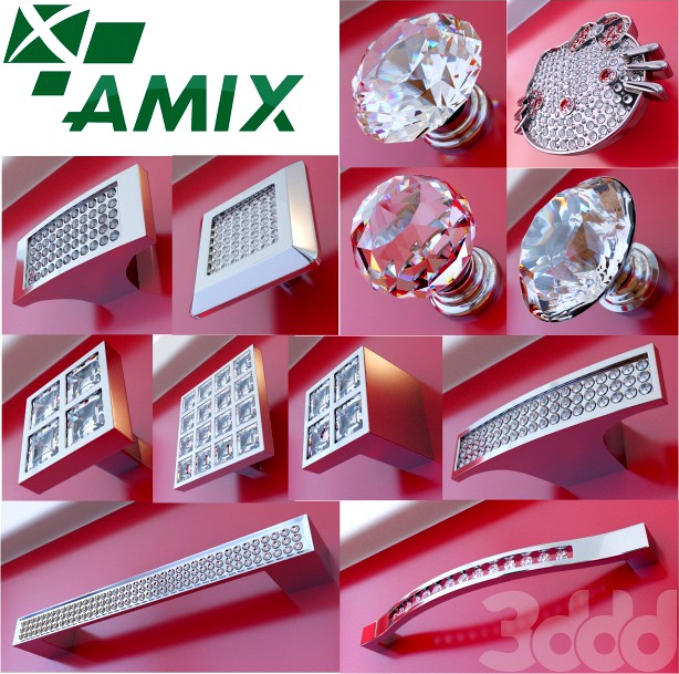 Мебельные ручки фирмы AMIX c кристаллами (со стразами)_vol.6