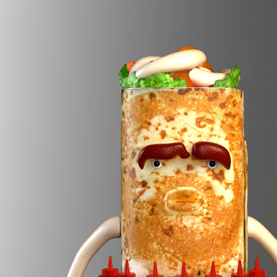 Kebab Food creatures series3d model