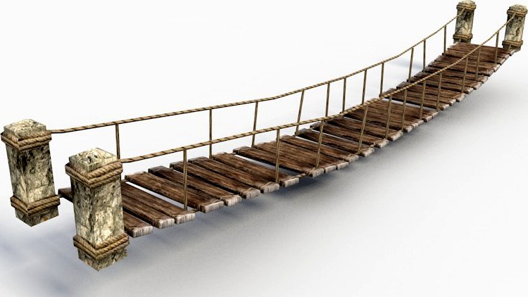 Low Poly rope bridge3d model