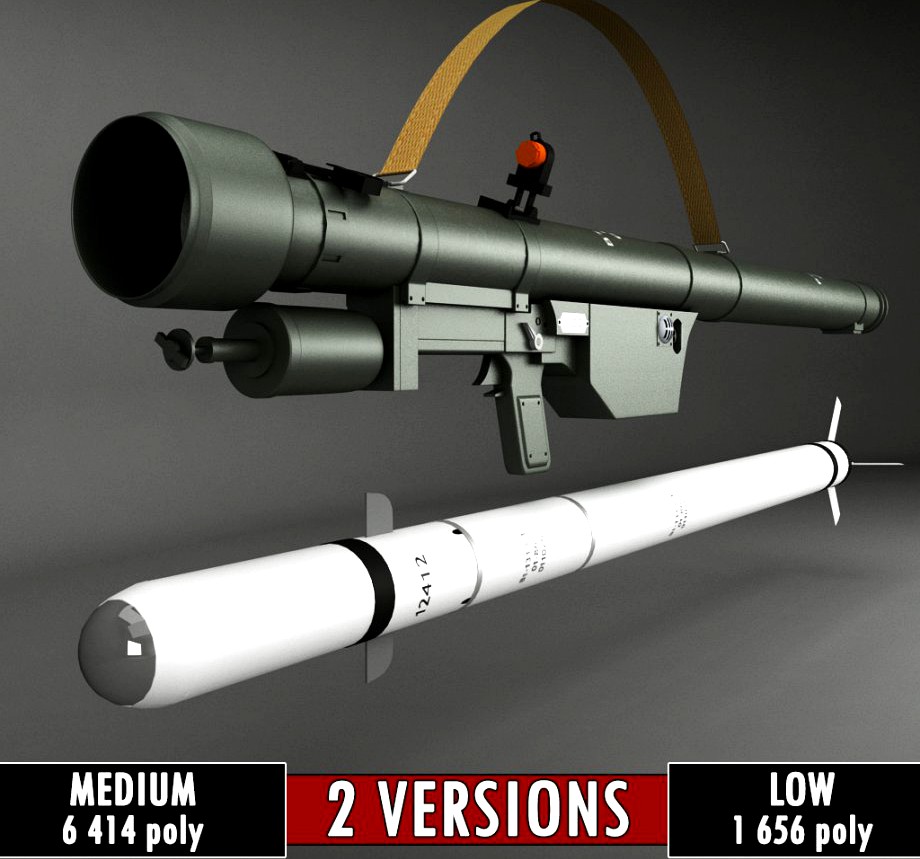 SA-7 Gral Rocket Launcher Pack low poly3d model