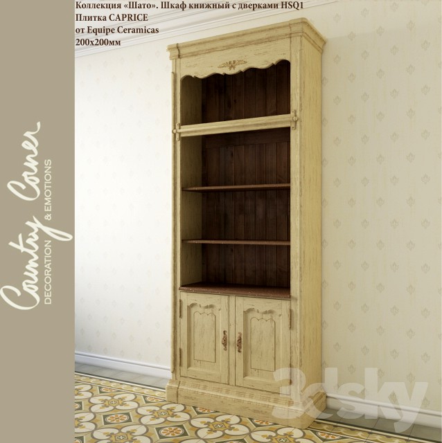 Bookcase with doors and tile Chateau HSQ1 CAPRICE by Equipe Ceramicas