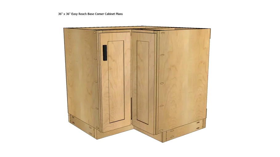 Kitchen Base Cabinet Plans - 36x36 Easy Reach Economical Model