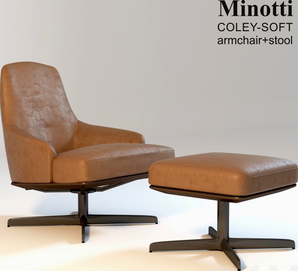 Minotti COLEY-SOFT Armchair+stool