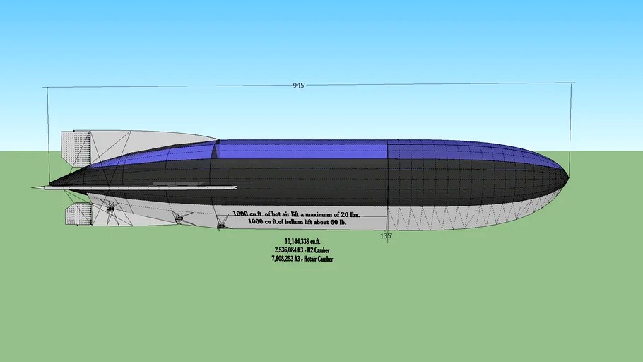 hybrid helium-hotair semi ridgid airship