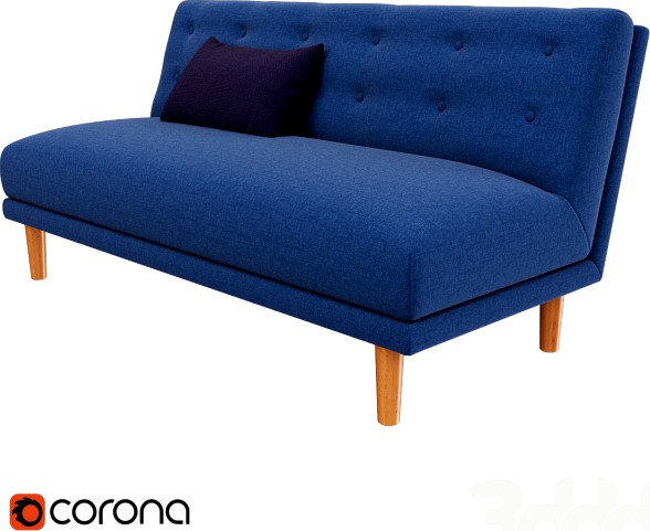 West Elm Rounded Retro Armless Sofa