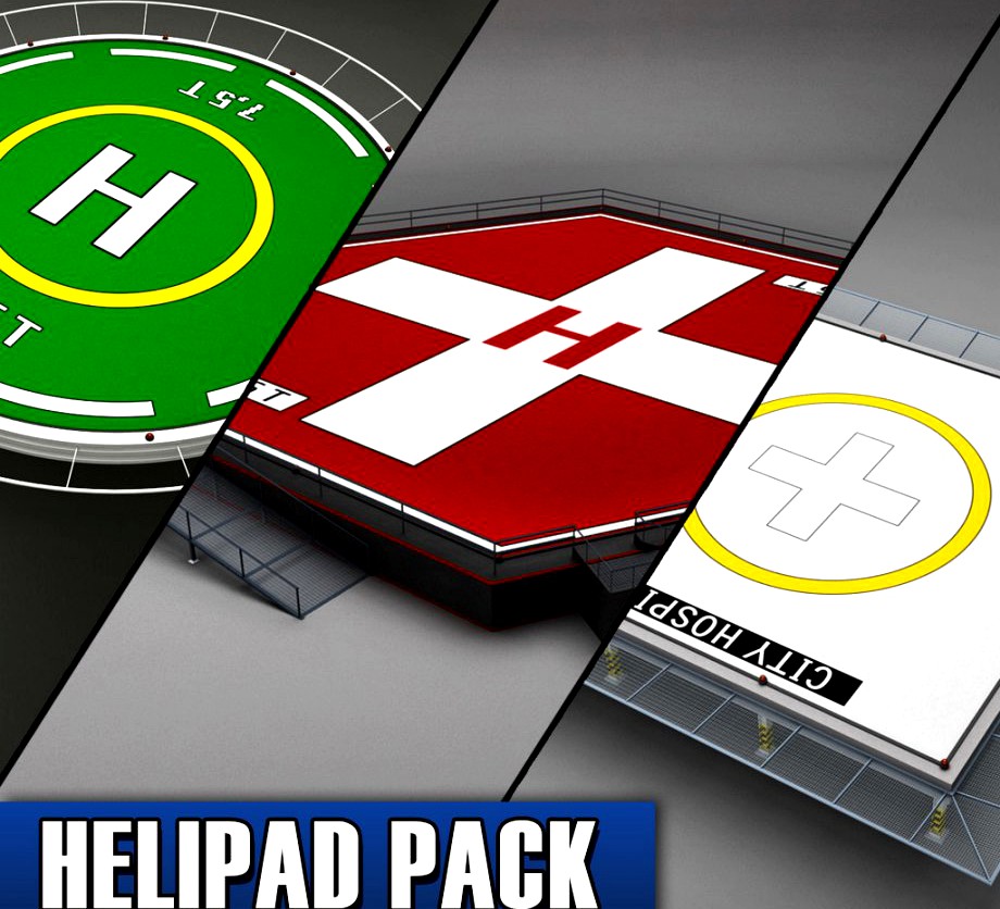 Helipad helicopter pad pack3d model
