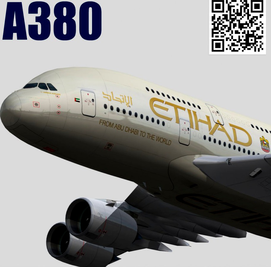 Airbus A380-8 Etihad Airways livery3d model