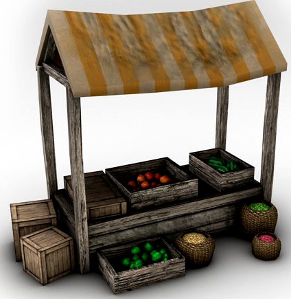 Market stand3d model